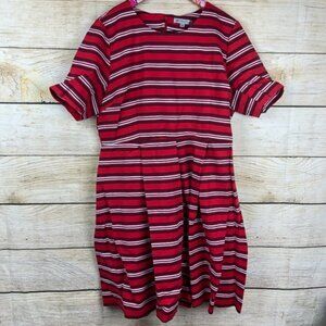 Red striped DE Collection dress size XXL